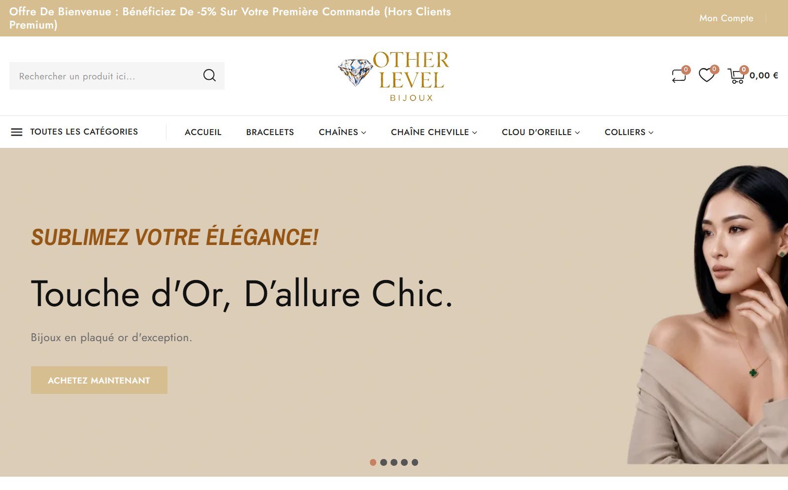 Other Level Bijoux — aperçu du site